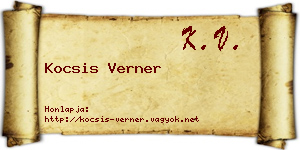 Kocsis Verner névjegykártya